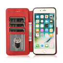 For iPhone 7 Plus / 8 Plus Calf Texture Magnetic Buckle Horizontal Flip Leather Case with Holder & Card Slots & Wallet & Photo Frame(Red)