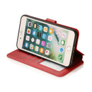 For iPhone 7 Plus / 8 Plus Calf Texture Magnetic Buckle Horizontal Flip Leather Case with Holder & Card Slots & Wallet & Photo Frame(Red)