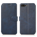 For iPhone 7 Plus / 8 Plus Calf Texture Magnetic Buckle Horizontal Flip Leather Case with Holder & Card Slots & Wallet & Photo Frame(Blue)