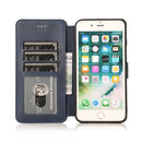 For iPhone 7 Plus / 8 Plus Calf Texture Magnetic Buckle Horizontal Flip Leather Case with Holder & Card Slots & Wallet & Photo Frame(Blue)