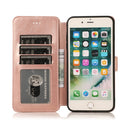 For iPhone 7 Plus / 8 Plus Calf Texture Magnetic Buckle Horizontal Flip Leather Case with Holder & Card Slots & Wallet & Photo Frame(Rose Gold)