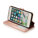 For iPhone 7 Plus / 8 Plus Calf Texture Magnetic Buckle Horizontal Flip Leather Case with Holder & Card Slots & Wallet & Photo Frame(Rose Gold)