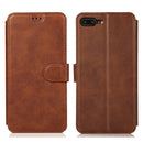 For iPhone 7 Plus / 8 Plus Calf Texture Magnetic Buckle Horizontal Flip Leather Case with Holder & Card Slots & Wallet & Photo Frame(Brown)