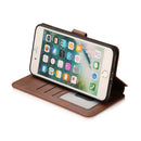 For iPhone 7 Plus / 8 Plus Calf Texture Magnetic Buckle Horizontal Flip Leather Case with Holder & Card Slots & Wallet & Photo Frame(Brown)