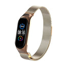 For Xiaomi Mi Band 5 Milano Solid Color Magnetic Stainless Steel Watch Band(Rose Gold)