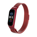 For Xiaomi Mi Band 5 Milano Solid Color Magnetic Stainless Steel Watch Band(Red)