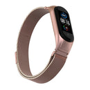 For Xiaomi Mi Band 5 Milano Solid Color Magnetic Stainless Steel Watch Band(Rose Red)