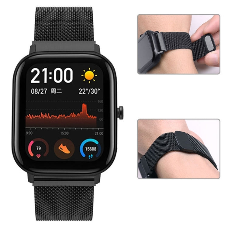 For Huami Amazfit GTS 20mm / Bip U Pro Milanese Magnetic Metal Watch Band(Silver)