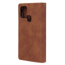 For Samsung Galaxy A21s Multifunctional Horizontal Flip Leather Case, with Card Slot & Holder & Zipper Wallet & Photo Frame(Brown)