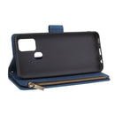 For Samsung Galaxy A21s Multifunctional Horizontal Flip Leather Case, with Card Slot & Holder & Zipper Wallet & Photo Frame(Blue)