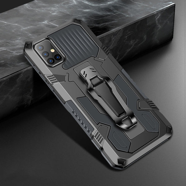 For Samsung Galaxy A51 Machine Armor Warrior Shockproof PC + TPU Protective Case(Space Gray)