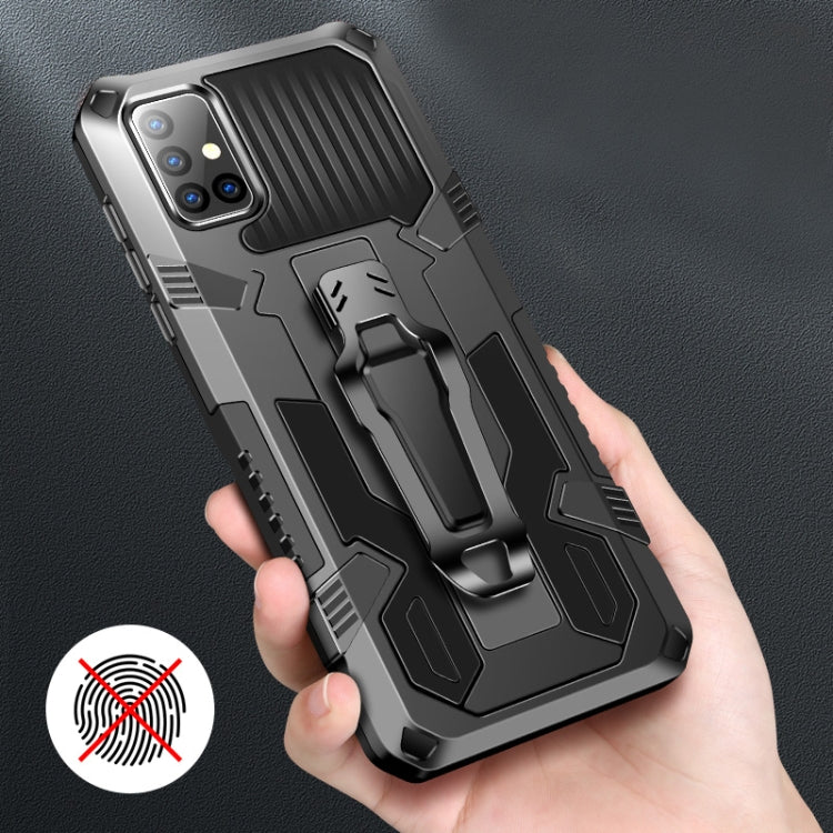 For Samsung Galaxy A51 Machine Armor Warrior Shockproof PC + TPU Protective Case(Coffee)