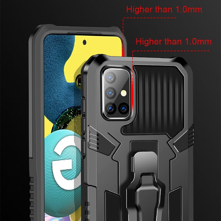 For Samsung Galaxy A51 Machine Armor Warrior Shockproof PC + TPU Protective Case(Coffee)