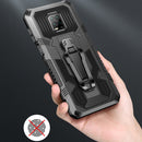 For Xiaomi Redmi Note 9S Machine Armor Warrior Shockproof PC + TPU Protective Case(Black)