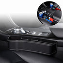 Car Multi-functional Console Box Cup Holder Seat Gap Side Storage Box, Leather Style, Color:Black(Main Driver Seat)