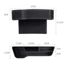 Car Multi-functional Console Box Cup Holder Seat Gap Side Storage Box, Leather Style, Color:Black(Main Driver Seat)