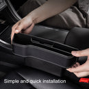 Car Multi-functional Console Box Cup Holder Seat Gap Side Storage Box, Leather Style, Color:Black(Main Driver Seat)