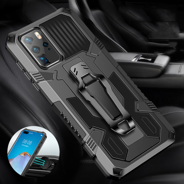 For Huawei Nova 5T Machine Armor Warrior Shockproof PC + TPU Protective Case(Black)