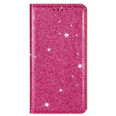 For iPhone X / XS Ultrathin Glitter Magnetic Horizontal Flip Leather Case with Holder & Card Slots(Rose Red)