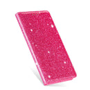 For iPhone X / XS Ultrathin Glitter Magnetic Horizontal Flip Leather Case with Holder & Card Slots(Rose Red)