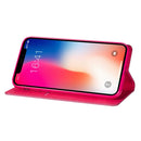 For iPhone X / XS Ultrathin Glitter Magnetic Horizontal Flip Leather Case with Holder & Card Slots(Rose Red)