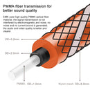 EMK 90 Degree Swivel Adjustable Right Angled 360 Degrees Rotatable Pulg Nylon Woven Mesh Optical Audio Cable, Cable Length:2m(Orange)