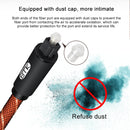 EMK 90 Degree Swivel Adjustable Right Angled 360 Degrees Rotatable Pulg Nylon Woven Mesh Optical Audio Cable, Cable Length:2m(Orange)