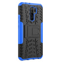 For Xiaomi Redmi 9 Tire Texture Shockproof TPU + PC Protective Case with Holder(Blue)