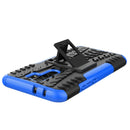 For Xiaomi Redmi 9 Tire Texture Shockproof TPU + PC Protective Case with Holder(Blue)