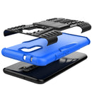 For Xiaomi Redmi 9 Tire Texture Shockproof TPU + PC Protective Case with Holder(Blue)