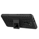 For Xiaomi Redmi 9 Tire Texture Shockproof TPU + PC Protective Case with Holder(Black)