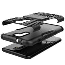 For Xiaomi Redmi 9 Tire Texture Shockproof TPU + PC Protective Case with Holder(Black)