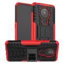 For Nokia 5.3 Tire Texture Shockproof TPU + PC Protective Case with Holder(Red)