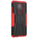For Nokia 5.3 Tire Texture Shockproof TPU + PC Protective Case with Holder(Red)