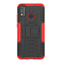 For Huawei Honor 9X Lite Tire / Honor 8X Texture Shockproof TPU + PC Protective Case with Holder(Red)