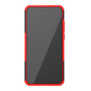 For Huawei Honor 9X Lite Tire / Honor 8X Texture Shockproof TPU + PC Protective Case with Holder(Red)