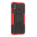 For Huawei Honor 9X Lite Tire / Honor 8X Texture Shockproof TPU + PC Protective Case with Holder(Red)
