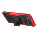 For Huawei Honor 9X Lite Tire / Honor 8X Texture Shockproof TPU + PC Protective Case with Holder(Red)