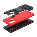 For Huawei Honor 9X Lite Tire / Honor 8X Texture Shockproof TPU + PC Protective Case with Holder(Red)