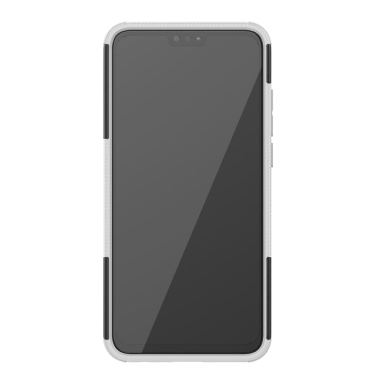 For Huawei Honor 9X Lite / Honor 8X Tire Texture Shockproof TPU + PC Protective Case with Holder(White)