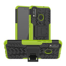 For Huawei Honor 9X Lite / Honor 8X Tire Texture Shockproof TPU + PC Protective Case with Holder(Green)
