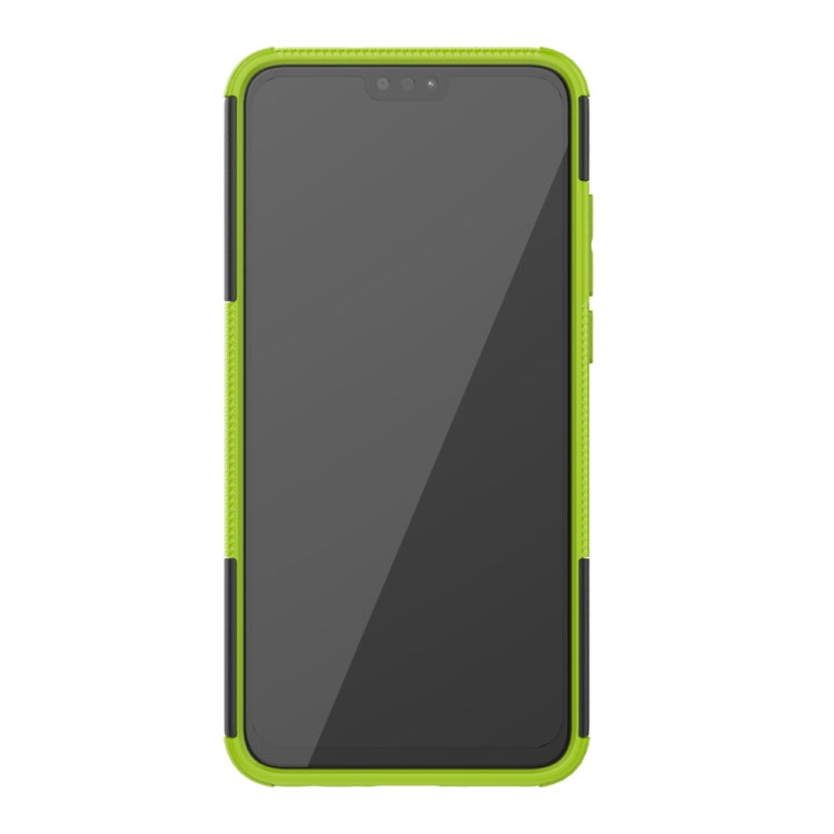 For Huawei Honor 9X Lite / Honor 8X Tire Texture Shockproof TPU + PC Protective Case with Holder(Green)