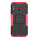 For Huawei Honor 9X Lite / Honor 8X Tire Texture Shockproof TPU + PC Protective Case with Holder(Rose Red)