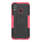 For Huawei Honor 9X Lite / Honor 8X Tire Texture Shockproof TPU + PC Protective Case with Holder(Rose Red)