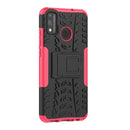 For Huawei Honor 9X Lite / Honor 8X Tire Texture Shockproof TPU + PC Protective Case with Holder(Rose Red)