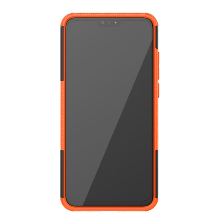 For Huawei Honor 9X Lite / Honor 8X Tire Texture Shockproof TPU + PC Protective Case with Holder(Orange)
