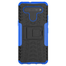 For LG K41S / K51S Tire Texture Shockproof TPU + PC Protective Case with Holder(Blue)