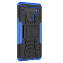 For LG K41S / K51S Tire Texture Shockproof TPU + PC Protective Case with Holder(Blue)