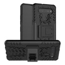 For LG K41S / K51S Tire Texture Shockproof TPU + PC Protective Case with Holder(Black)