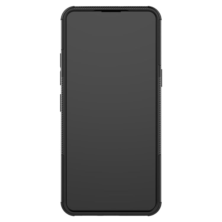 For LG K41S / K51S Tire Texture Shockproof TPU + PC Protective Case with Holder(Black)